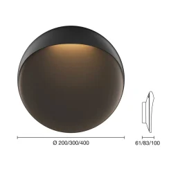 Louis Poulsen LED wandlamp Flindt, zwart 2.700 K Ø 20 cm