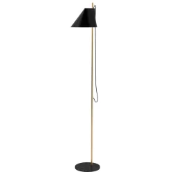 Louis Poulsen marmer-vloerlamp Yuh Brass, zwart