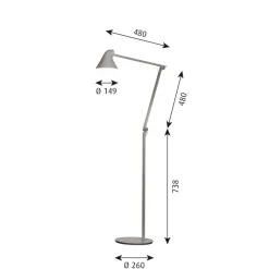Louis Poulsen NJP LED vloerlamp 3.000 K lichtgrijs