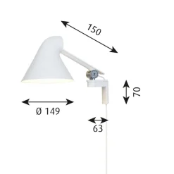 Louis Poulsen NJP LED wandlamp arm kort, wit
