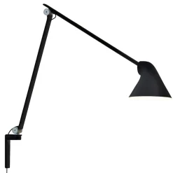 Louis Poulsen NJP LED wandlamp, lange arm, zwart