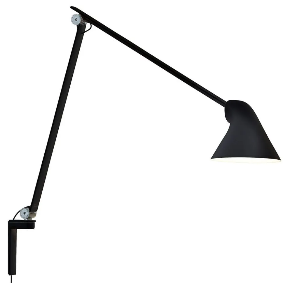 Louis Poulsen NJP LED wandlamp, lange arm, zwart