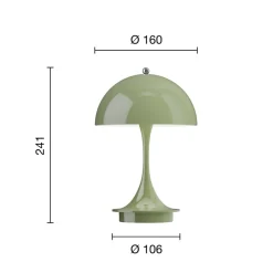 Louis Poulsen Panthella Portable 160 V3, ondoorzichtig mosgroen