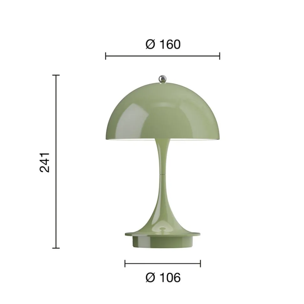 Louis Poulsen Panthella Portable 160 V3, ondoorzichtig mosgroen