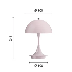 Louis Poulsen Panthella Portable 160 V3, opaal lichtroze