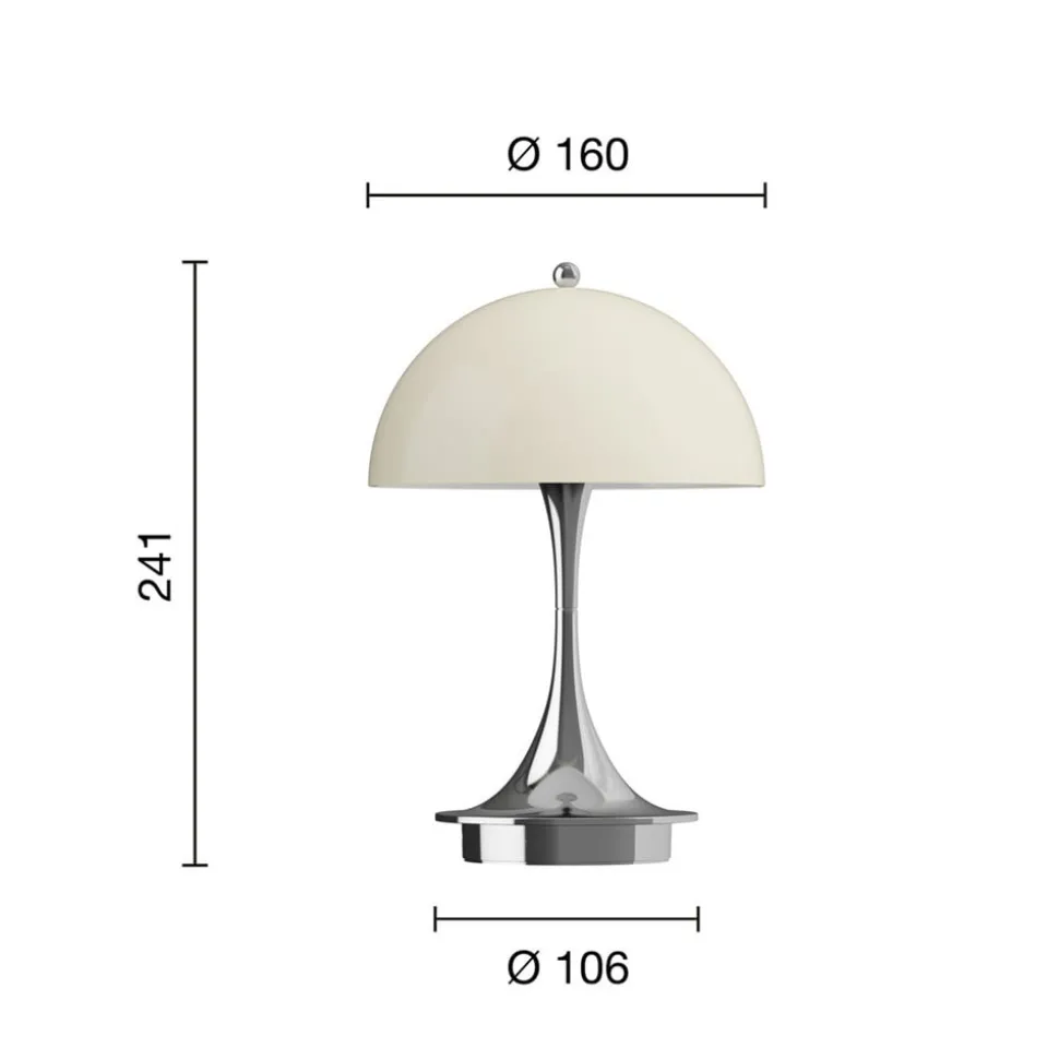 Louis Poulsen Panthella Portable 160 V3, opaalchroom/beige