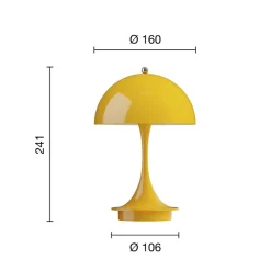Louis Poulsen Panthella Portable 160 V3, ondoorzichtig geel