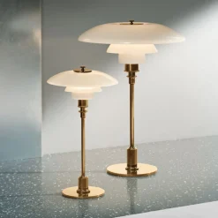 Louis Poulsen PH 2/1 tafellamp messing wit