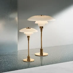 Louis Poulsen PH 2/1 tafellamp messing wit