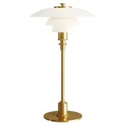 Louis Poulsen PH 2/1 tafellamp messing wit