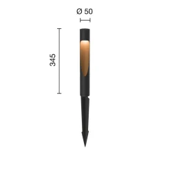 Louis Poulsen sokkellamp Flindt 827 zwarte spike-stekker