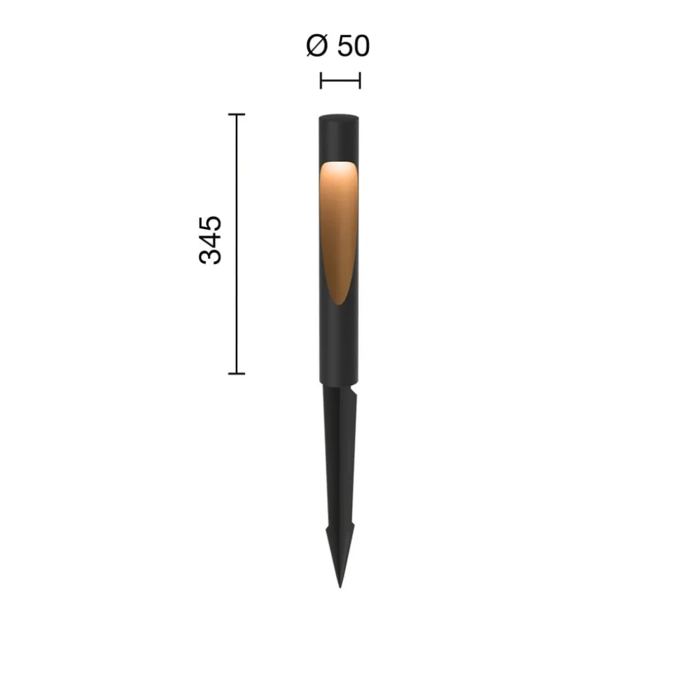 Louis Poulsen sokkellamp Flindt 827 zwarte spike-stekker
