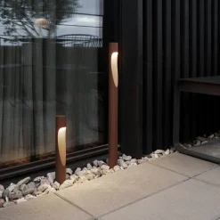 Louis Poulsen tuinpadverlichting Flindt, 927, corten 70 cm voet 24 V