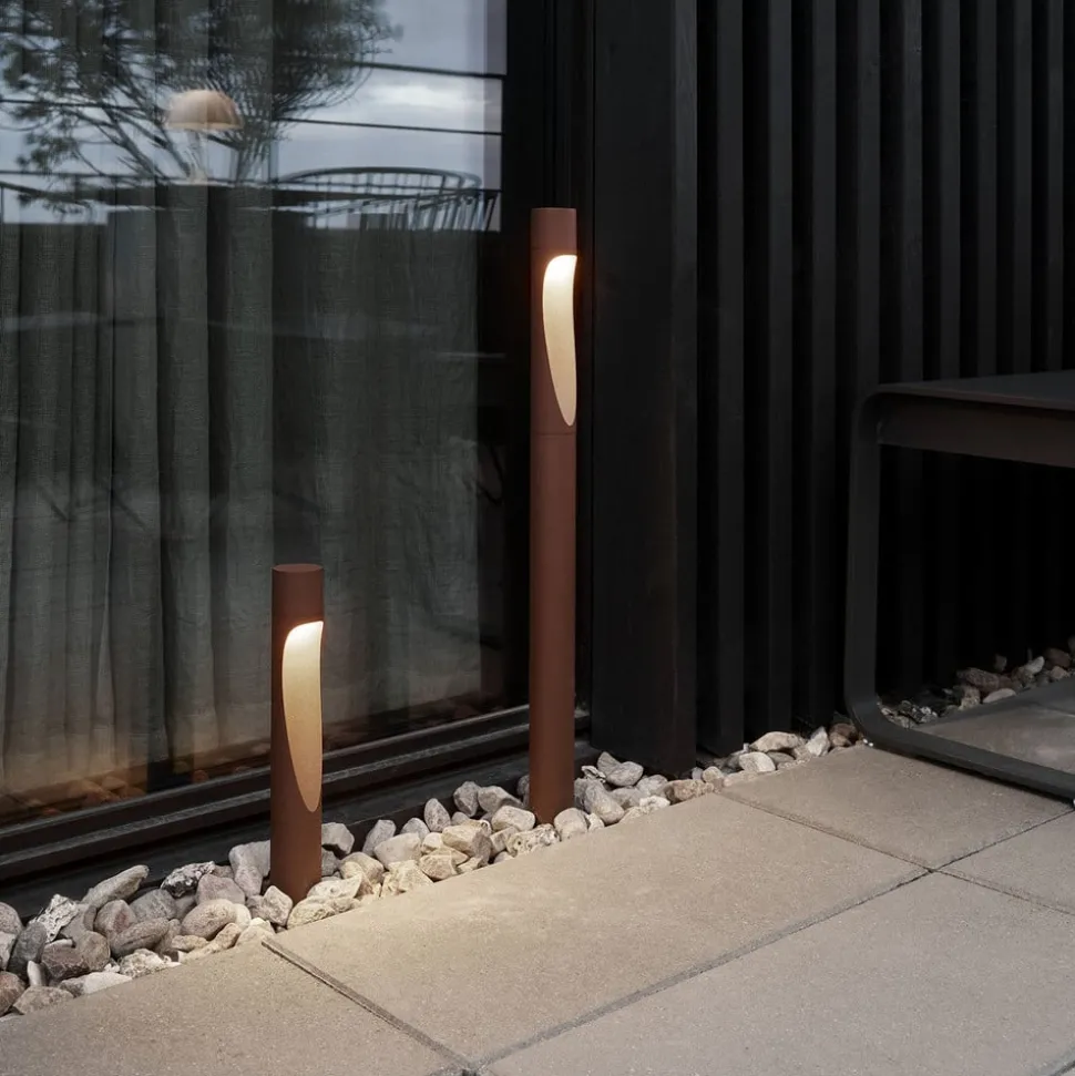 Louis Poulsen tuinpadverlichting Flindt, 927, corten 70 cm voet 24 V