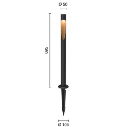Louis Poulsen Tuinpadverlichting 840 70cm zwart 24V