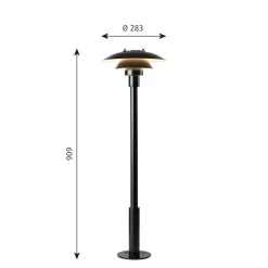 Louis Poulsen tuinpadverlichting 3-2 1/2, zwart, 91 cm roestvrij staal