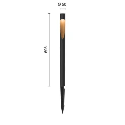 Louis Poulsen tuinpadverlichting 830 zwart 70cm stekelcontactdoos