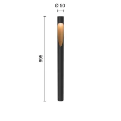 Louis Poulsen tuinpadverlichting 827 zwart 70cm stekelcontactdoos