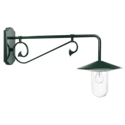 Louvre buitenwandlamp, projectie 90 cm groen/helder