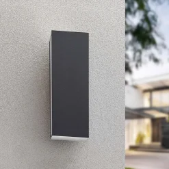 Lucande Aegisa LED buiten wandlamp, hoekig