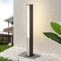 Lucande Aegisa LED tuinpadverlichting, 80 cm, antraciet, metaal, IP54