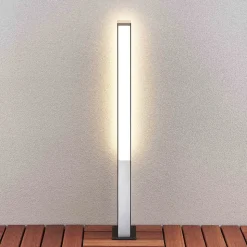 Lucande Aegisa LED tuinpadverlichting, 80 cm, antraciet, metaal, IP54
