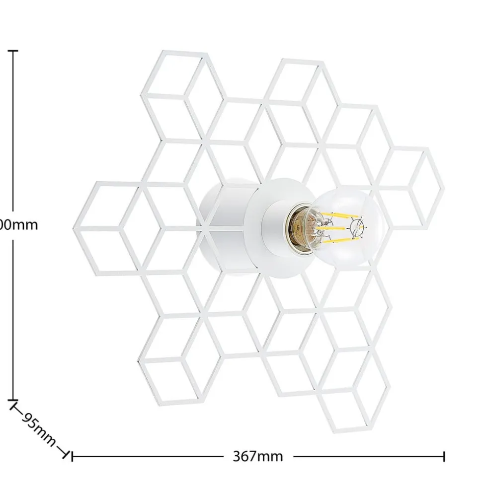 Lucande Alexaru wandlamp, honingraat, wit