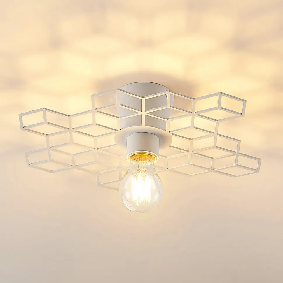 Lucande Alexaru wandlamp, honingraat, wit