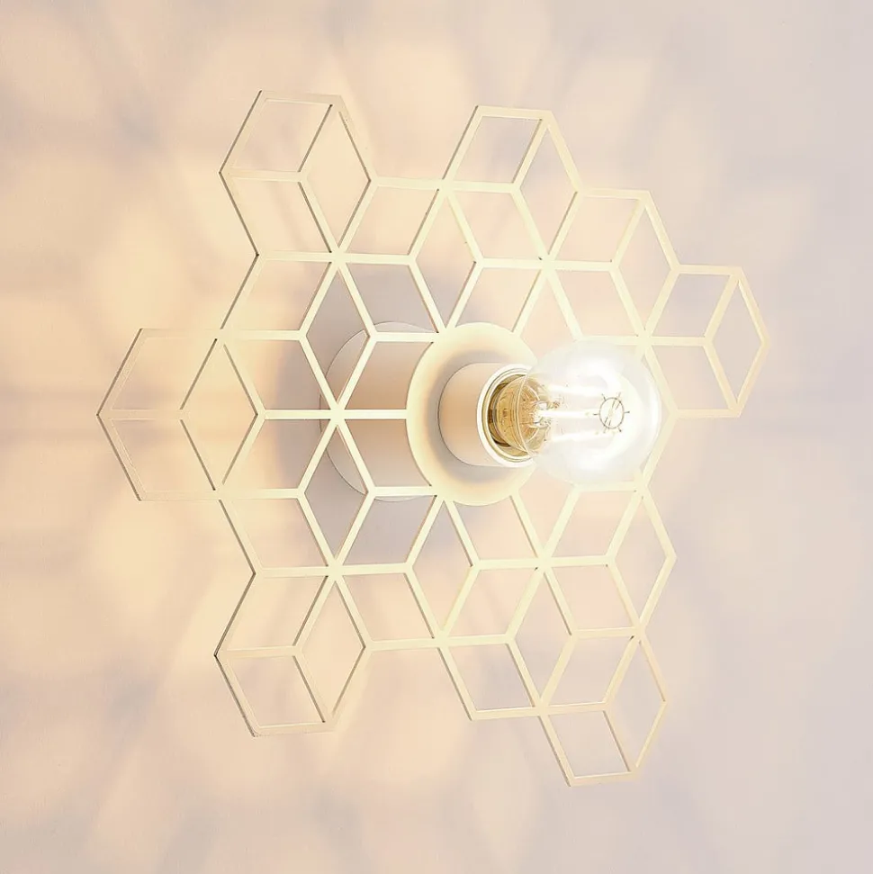 Lucande Alexaru wandlamp, honingraat, wit