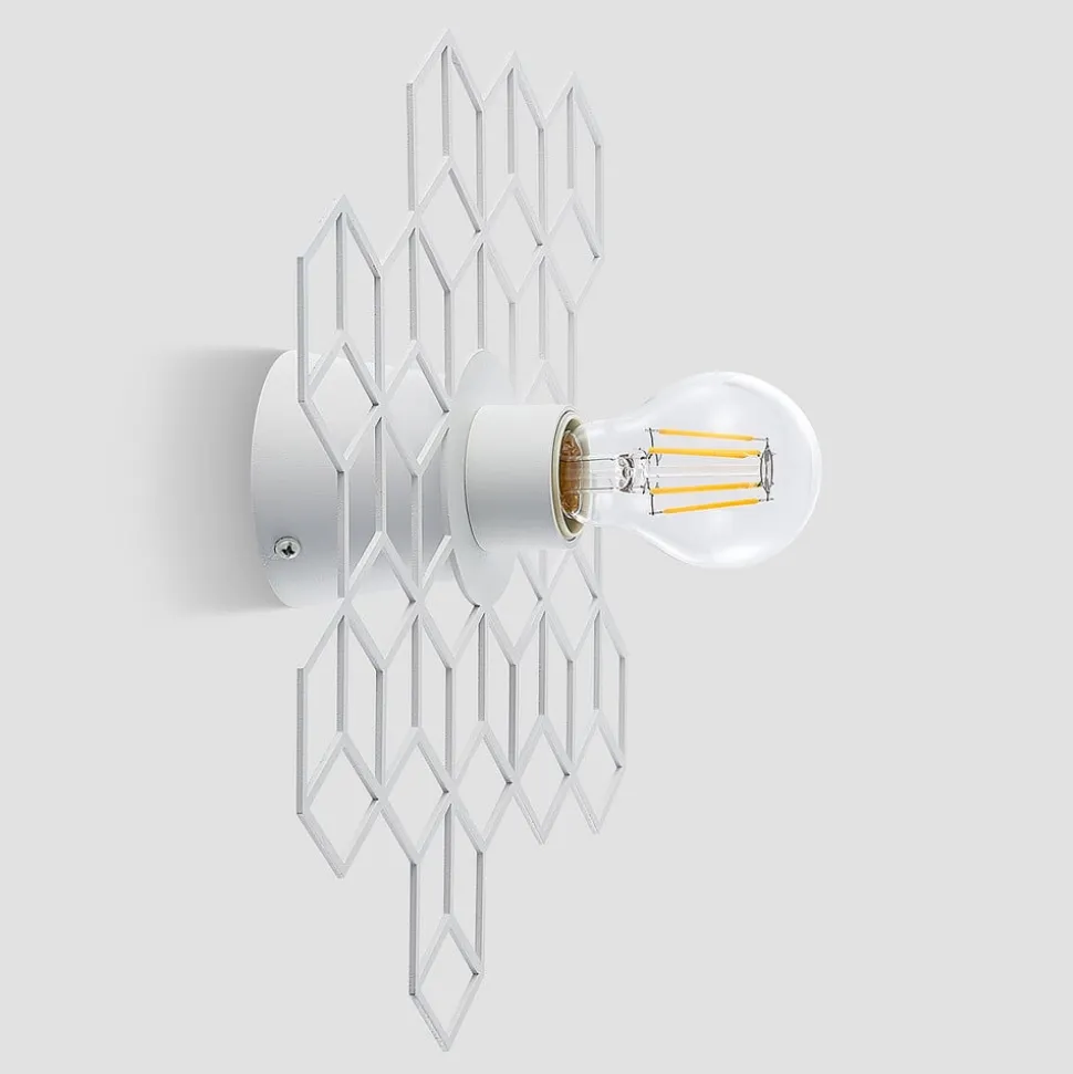 Lucande Alexaru wandlamp, honingraat, wit