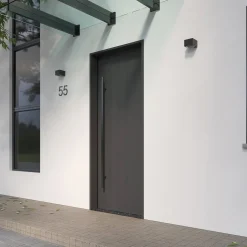 Lucande Almos LED buitenwandlamp, hoekig 2-lamps