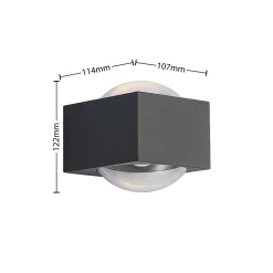Lucande Almos LED buitenwandlamp, hoekig 2-lamps
