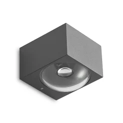 Lucande Almos LED buitenwandlamp, hoekig 2-lamps