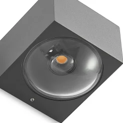 Lucande Almos LED buitenwandlamp, hoekig 2-lamps