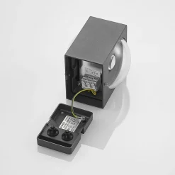 Lucande Almos LED buitenwandlamp, hoekig 2-lamps