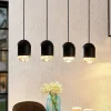 Lucande Amielle hanglamp, 4-lamps, zwart