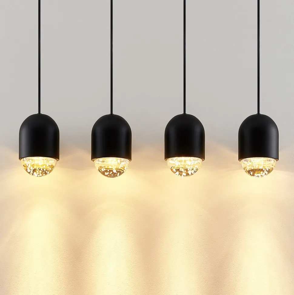 Lucande Amielle hanglamp, 4-lamps, zwart