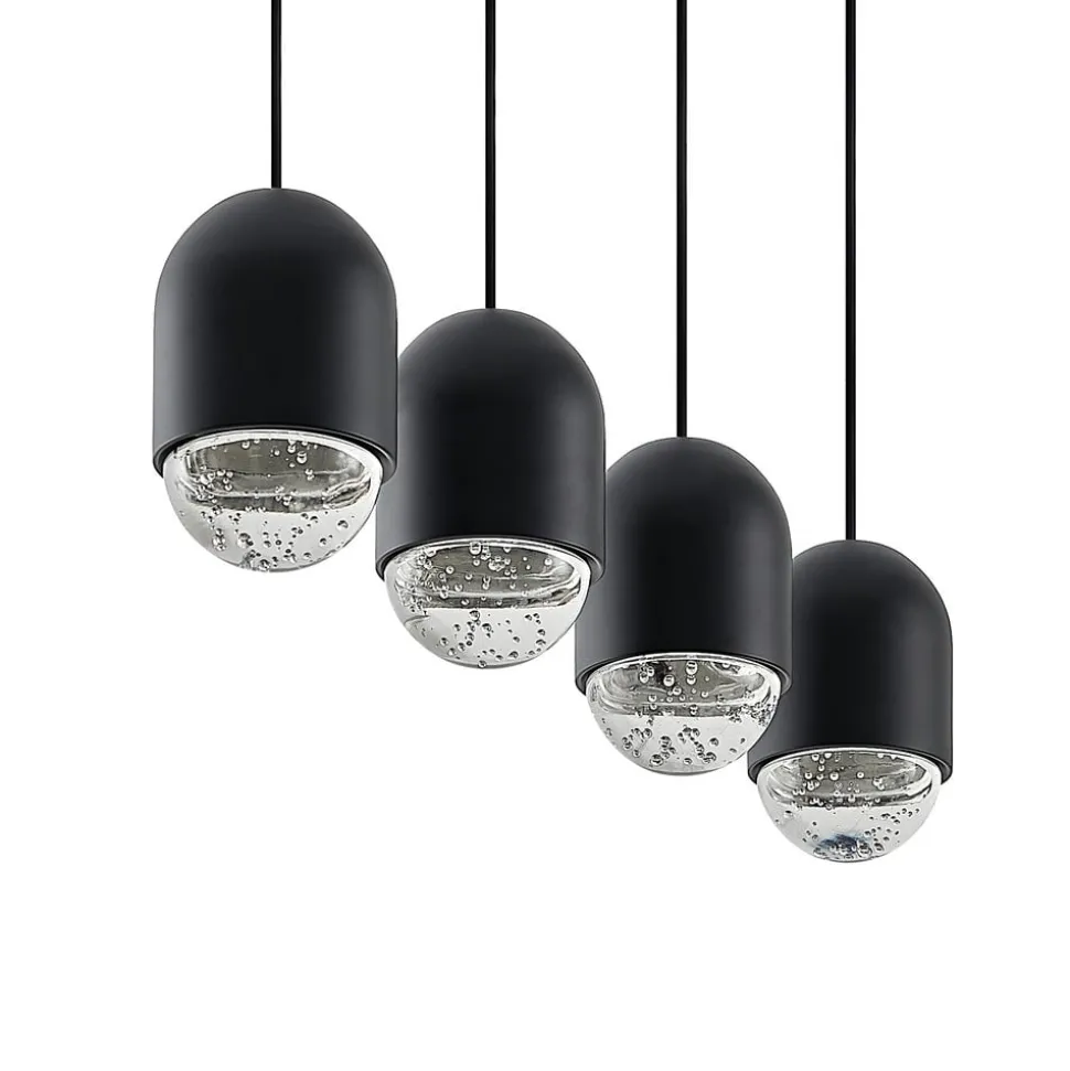 Lucande Amielle hanglamp, 4-lamps, zwart