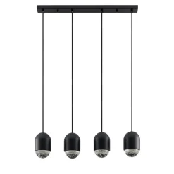 Lucande Amielle hanglamp, 4-lamps, zwart