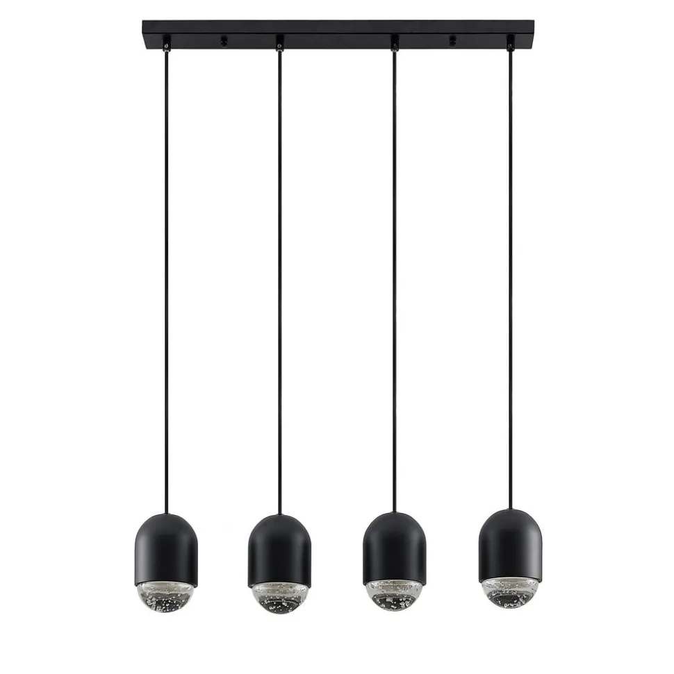 Lucande Amielle hanglamp, 4-lamps, zwart
