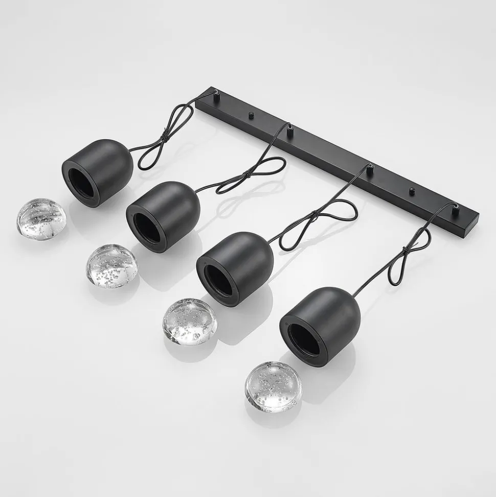 Lucande Amielle hanglamp, 4-lamps, zwart