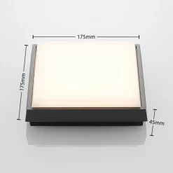 Lucande Amra LED buiten plafondlamp, hoekig 17,5cm