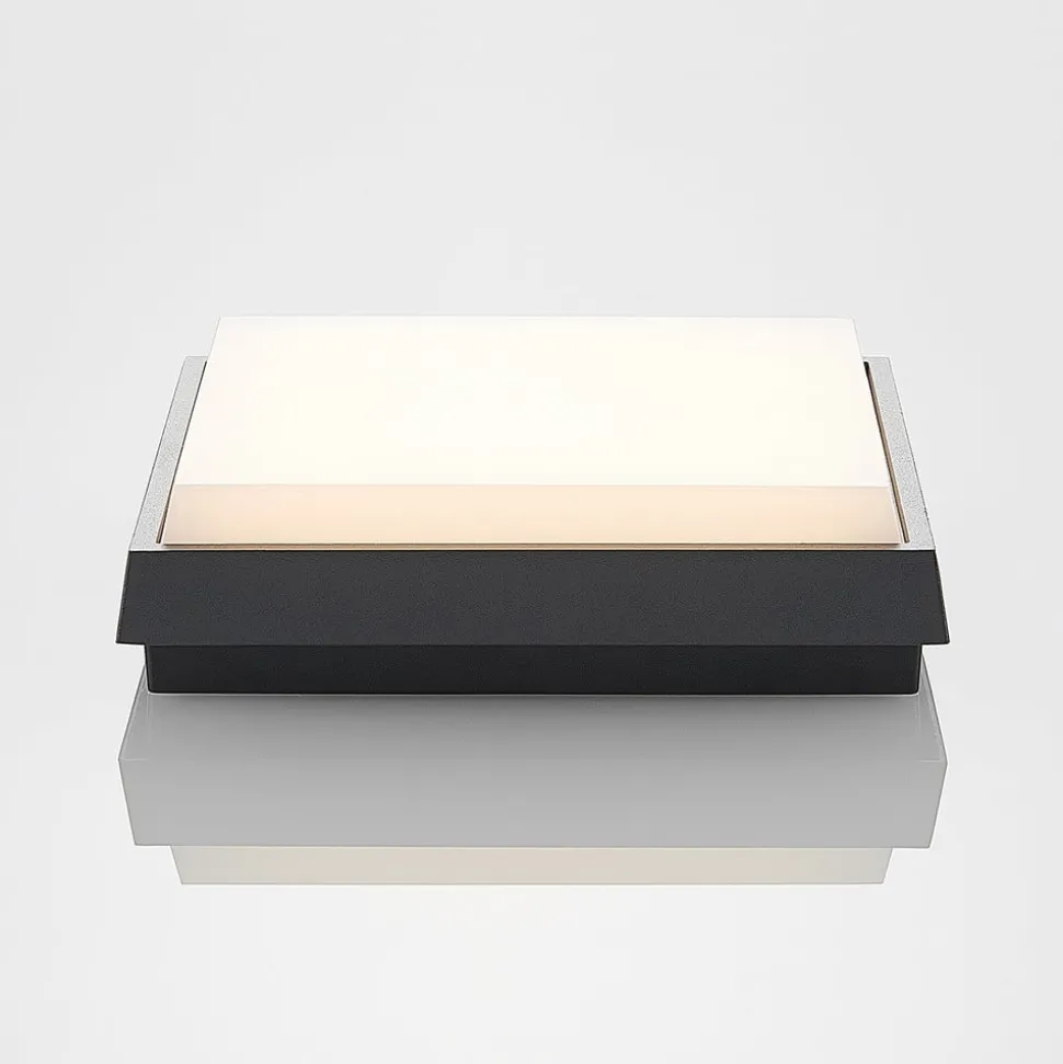 Lucande Amra LED buiten plafondlamp, hoekig 17,5cm