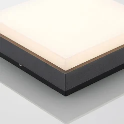 Lucande Amra LED buiten plafondlamp, hoekig 17,5cm