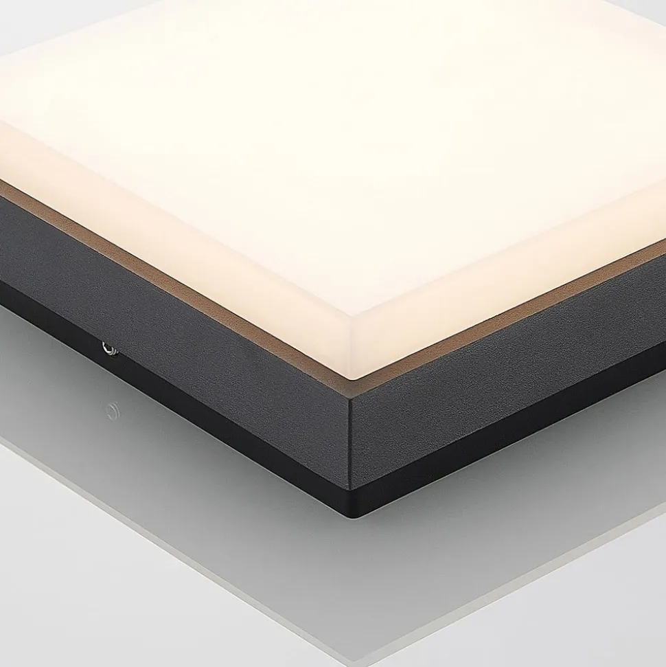 Lucande Amra LED buiten plafondlamp, hoekig 17,5cm