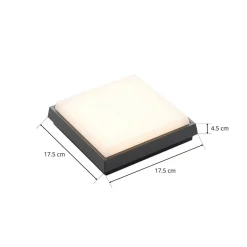 Lucande Amra LED buiten plafondlamp, hoekig 17,5cm