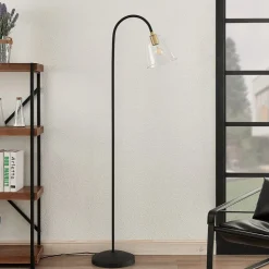 Lucande Anjita vloerlamp, glazen kap