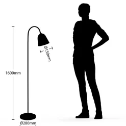 Lucande Anjita vloerlamp, glazen kap