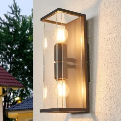Lucande Annalea buitenwandlamp, 40 cm, 2-lamps, IP54