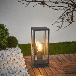 Lucande Annalea sokkellamp, 35 cm, antraciet, IP54